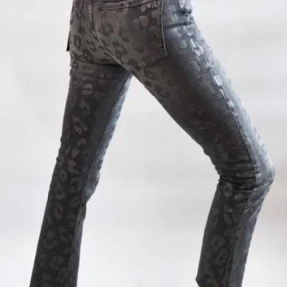 BLACK ORCHID Brooklyn Mid-Rise Straight Leopard-Print Jeans size 28 - Picture 6 of 8